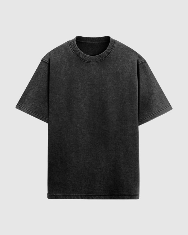 Acid Wash Oversized T-shirt - Black