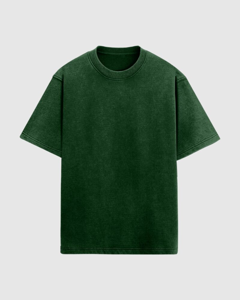 Acid Wash Oversized T-shirt - Green