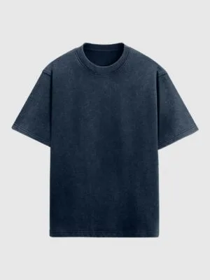Acid Wash Oversized T-shirt - Navy blue