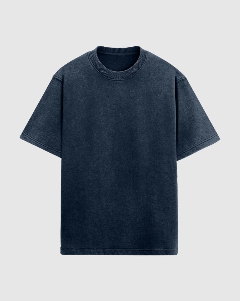 Acid Wash Oversized T-shirt - Navy blue