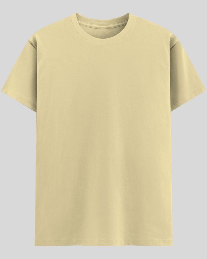 Crew Neck T-shirt -  Beige