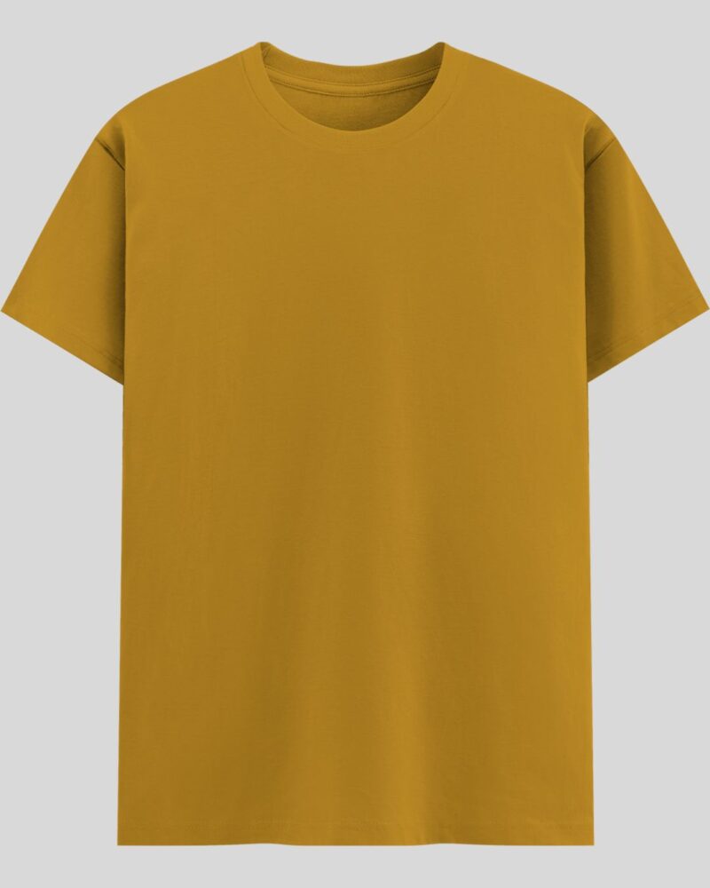 Crew Neck T-shirt -  Mustard Yellow