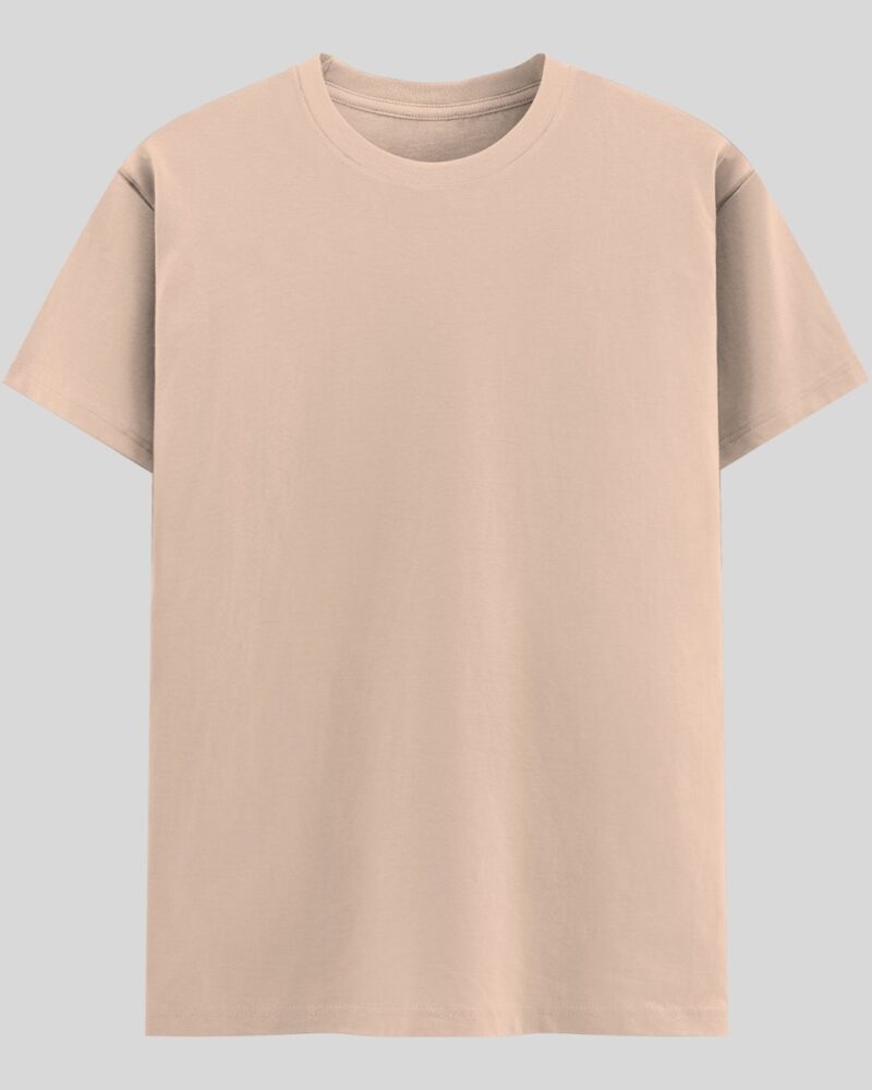 Crew Neck T-shirt -  Peach